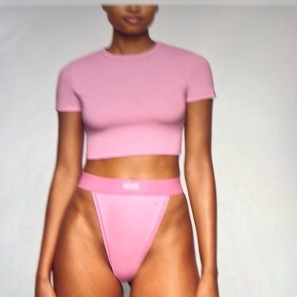 Skims Cotton Jersey Crop Top - Picture 2 of 4